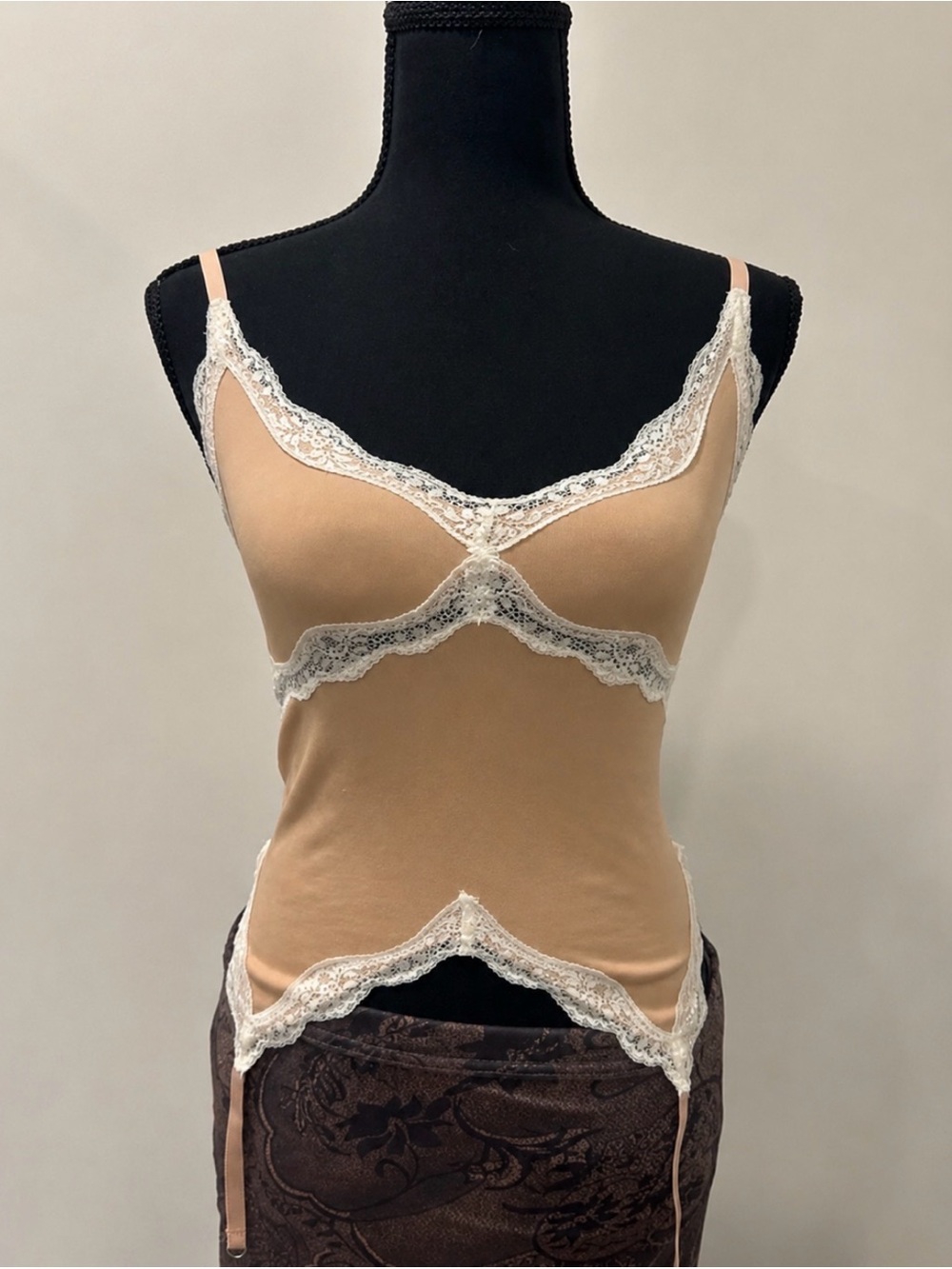 Forever 21 Beige Lace-Trim Slip Camisole
With suspenders